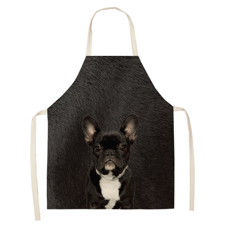 Delantal de cocina para padres e hijos precioso perro foto impresa sin mangas algodón Lino Delantales para hombres mujeres hogar Herramientas de limpieza: type9 / Child