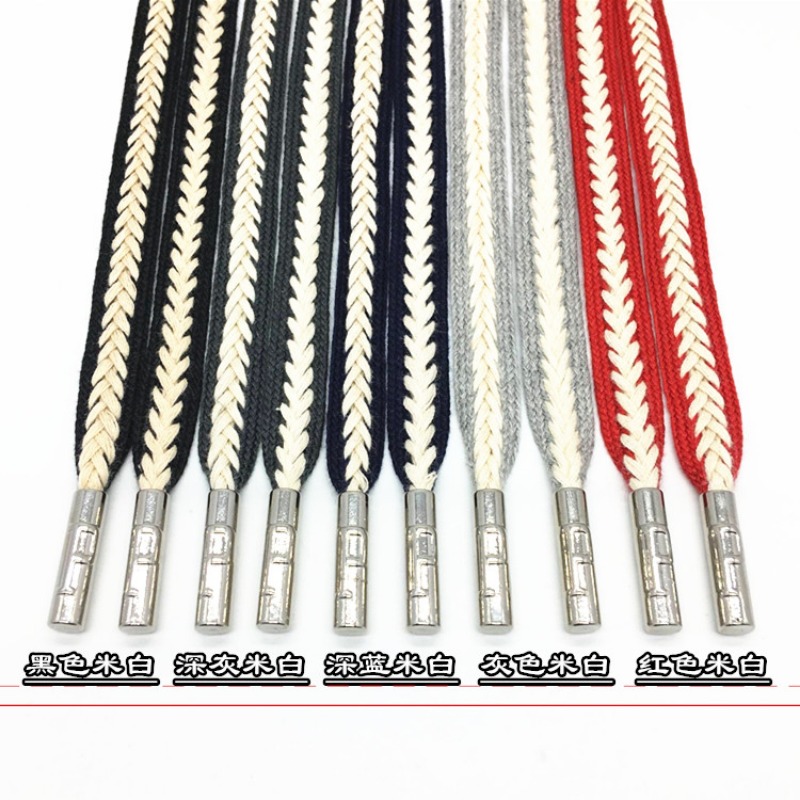 Cordón trenzado de lino y algodón para hombres y mujeres, cuerda con capucha, abrigos, pantalones deportivos, cintura, cinturón Elater, suministros de ropa DIY, 1