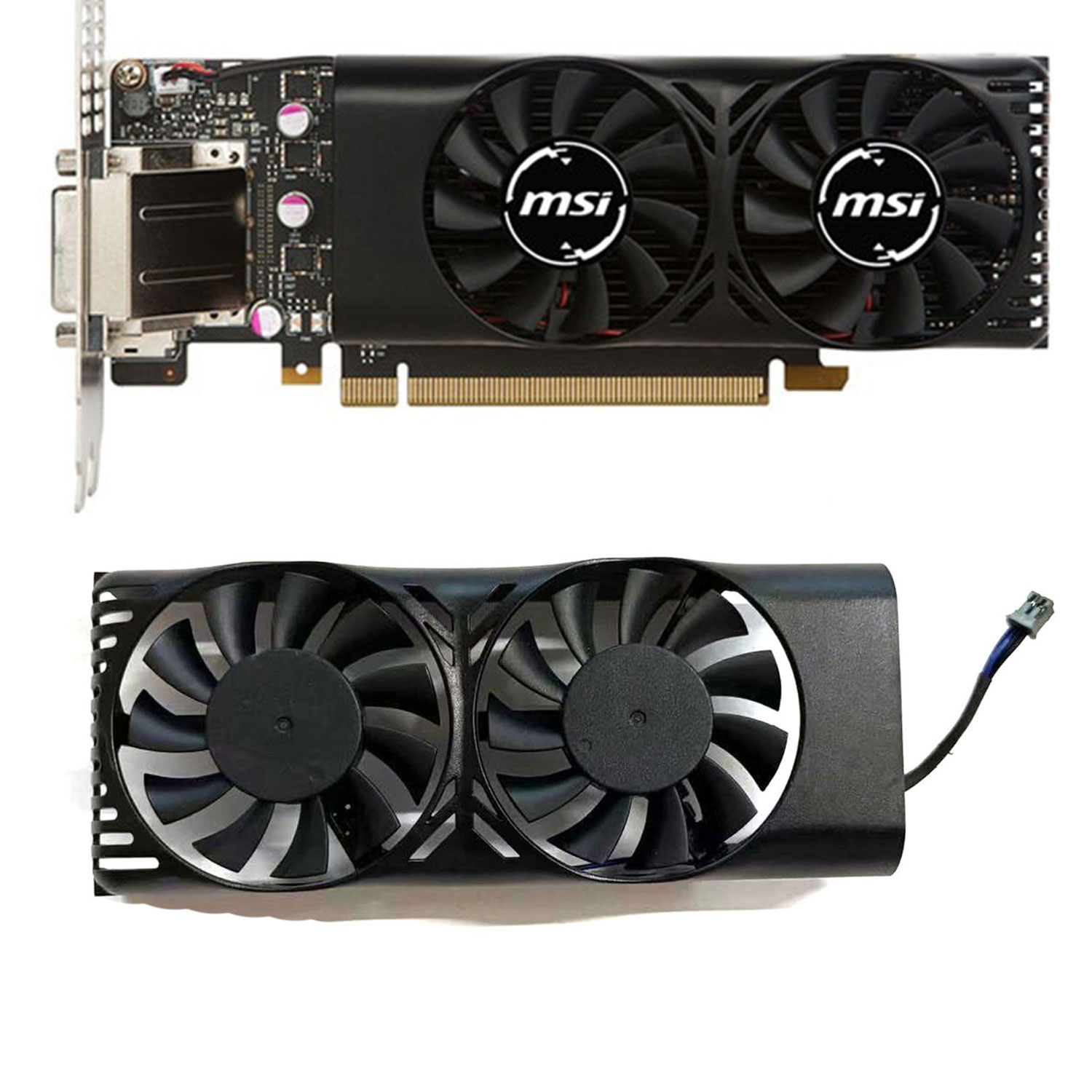 Suitable for MSI GeForce GTX 1050 2GT LP GTX 1050Ti 4GT LPV1 Graphics Card 2PIN XY-D055510S HA55510M12F-Z GPU Fan