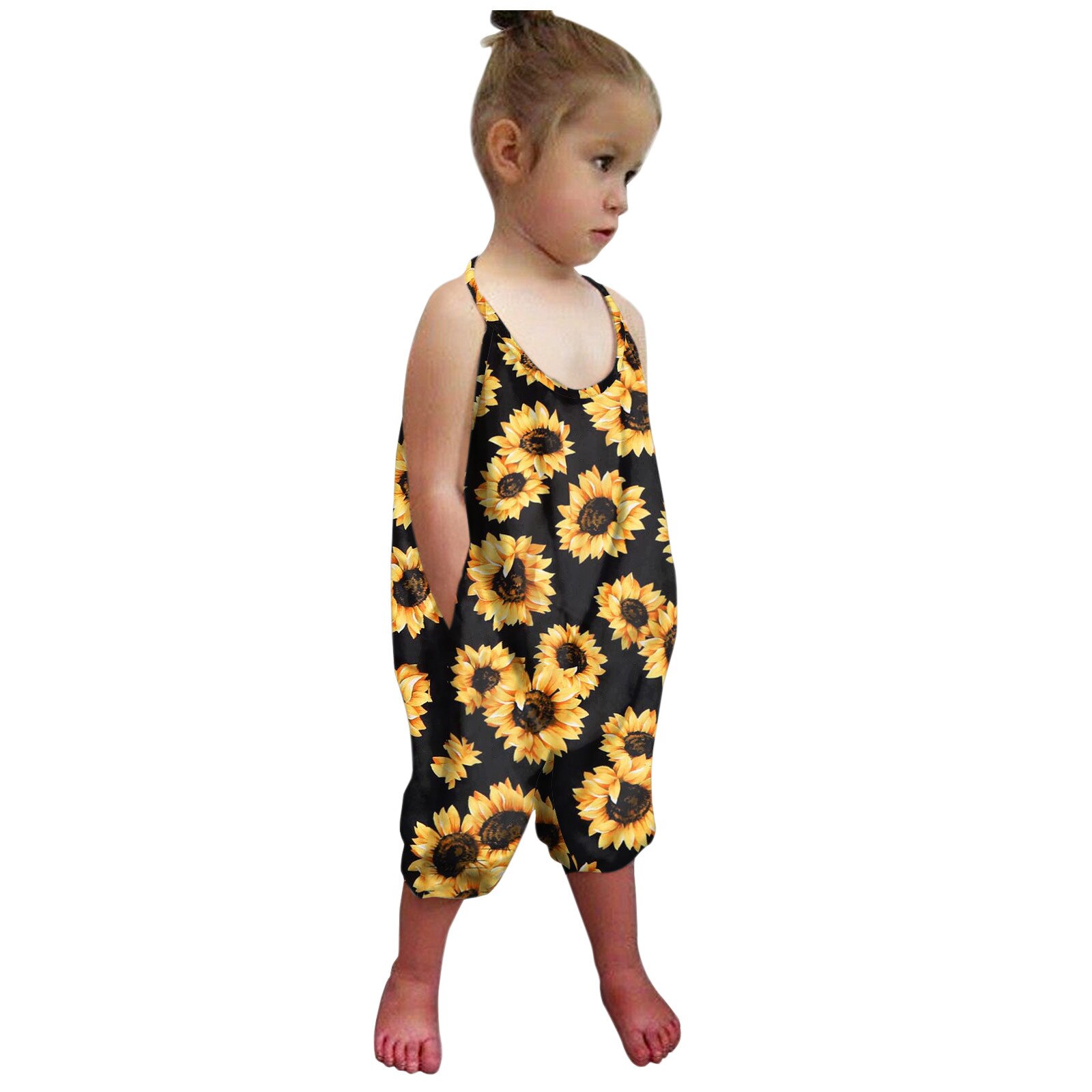 Een Stuk Meisje Romper Jumpsuit Kids Bloem Halter Mouwloze Romper Jumpsuit Speelpakje Outfits Zomer Bloemen Mode Sunsuit