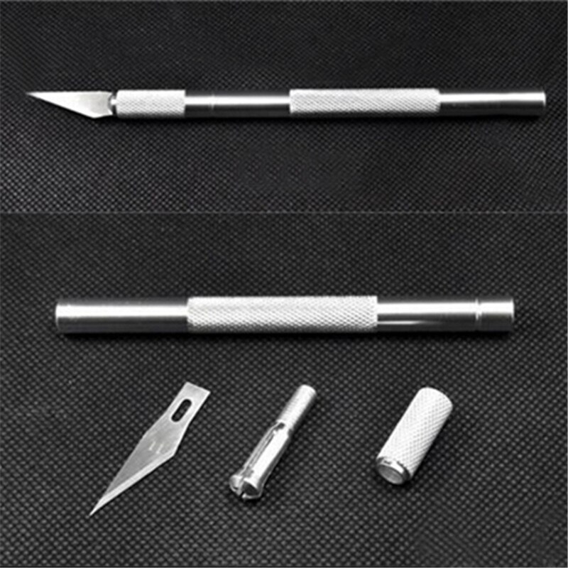 2 set Metal Handle Hobby Knife/cutter knife / craft knife / pen cutter+5pcs Blade Knives set for PCB Repair DIY tool