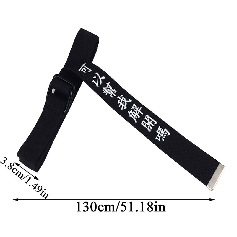 Jeans Waist Belts Canvas Chinese Letter Print Unisex corset Belt Personality Waistband Wide Belt Ring Buckle Harajuke Waistbelt
