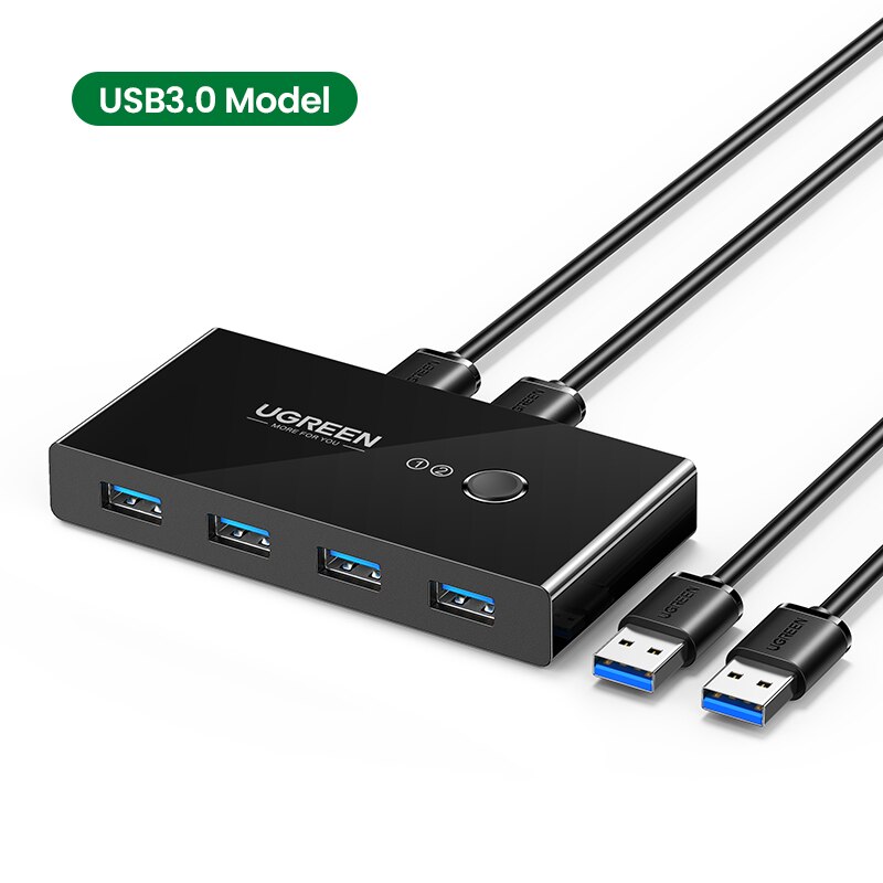 UGREEN KVM Switch USB Switch USB 3.0 2.0 for PC Laptop 2 Computers Sharing 4 USB Devices Peripheral Switcher Sharing Keyboard: USB 3.0