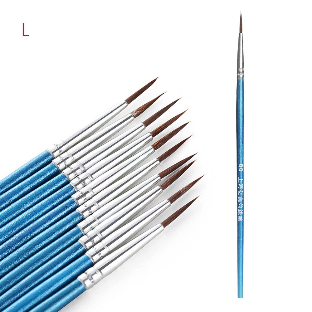 Lápiz artista de dibujo de línea, pincel de pintura, pluma de pelo de nailon, torta con masa de Fondant, decoración de Color, bolígrafo muy fino, herramientas para hornear, 10 Uds.: L