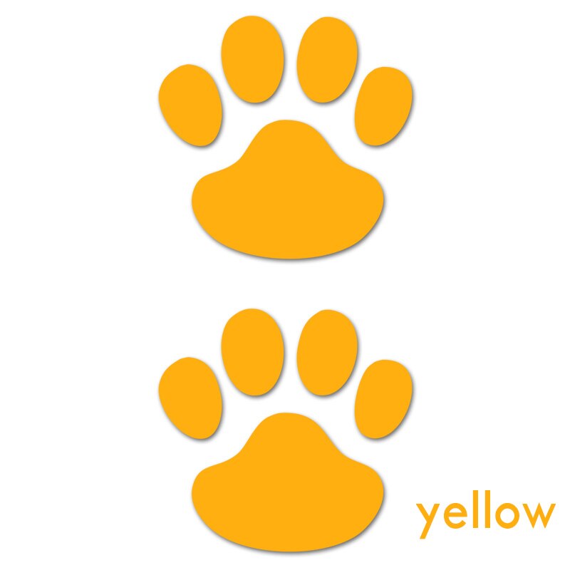 2Pcs Car sticker Cute Puppy Claws reflective decorative sticker for lada VESTA niva kalina priora granta largus vaz car styling: yellow