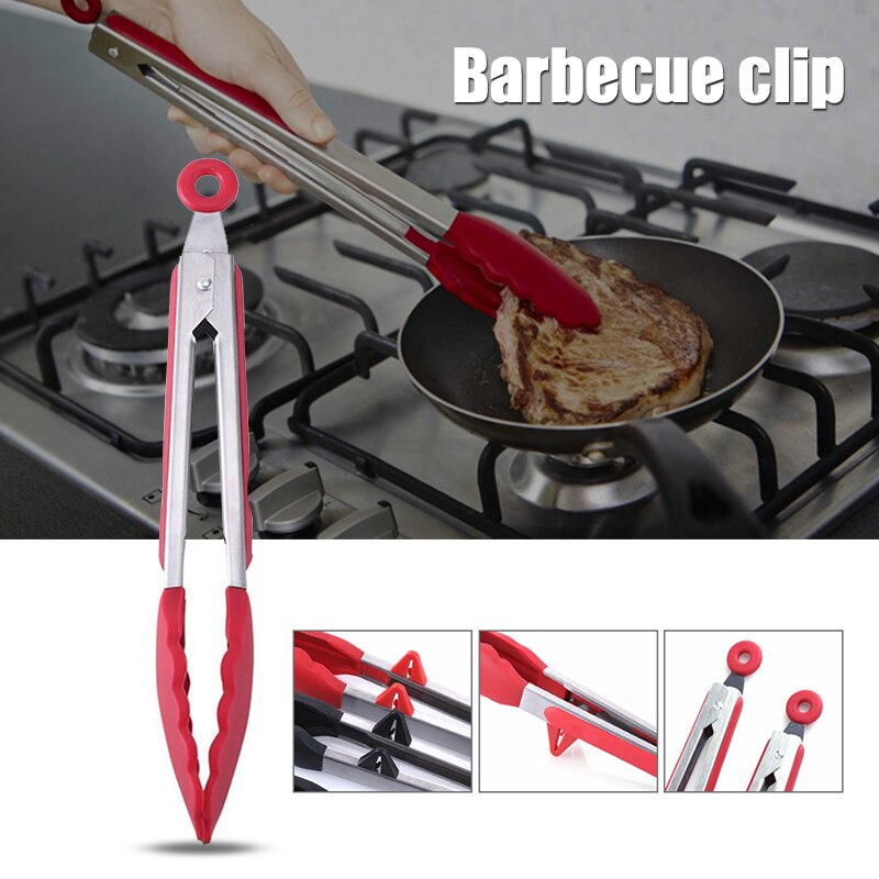 Silikonhode grilltang kjøkkentang salat matlaging matte grille varmebestandig matklasse pak 55