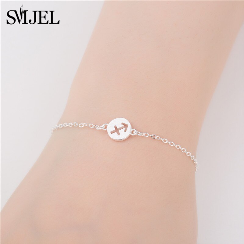 SMJEL Personalize 12 Constellation Zodiac Sign Bracelets for Women Girl Cancer Leo Virgo Libra Women Men Jewelry pulsera mujer: SL057 Sagittarius