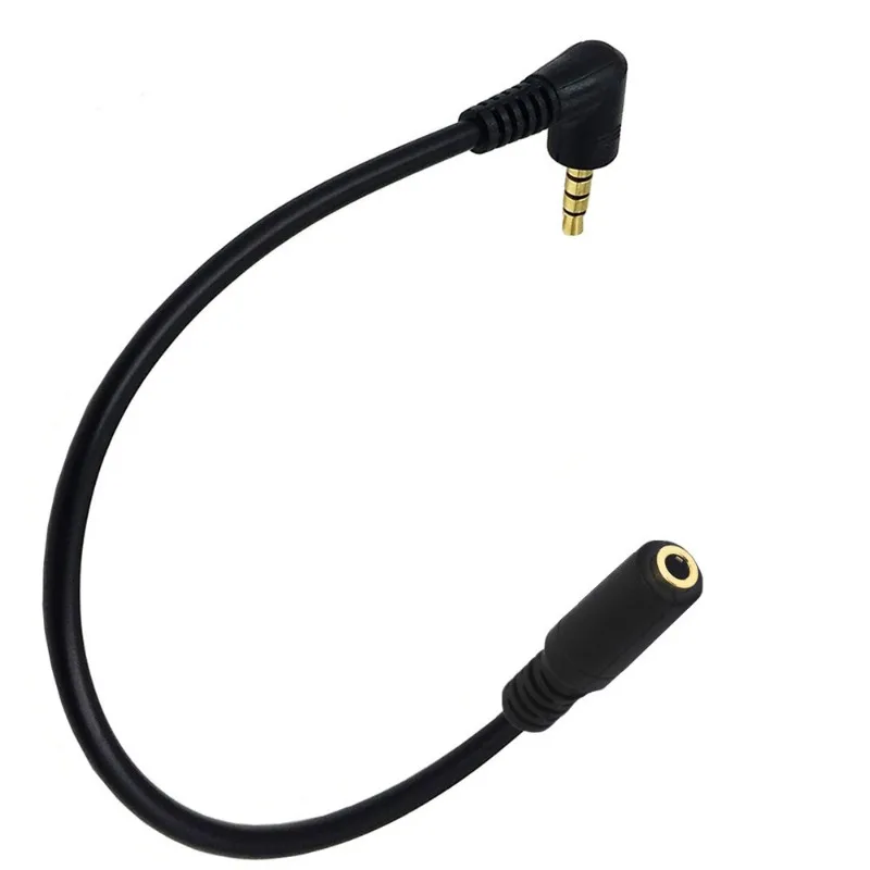 1szt 20cm 90 stopni kąt prosty 4-biegunowy TRRS 3.5mm Aux audio kabel wypełniacz adapter M/F 3.5mm robić PC lub mikrofonu-słuchawki