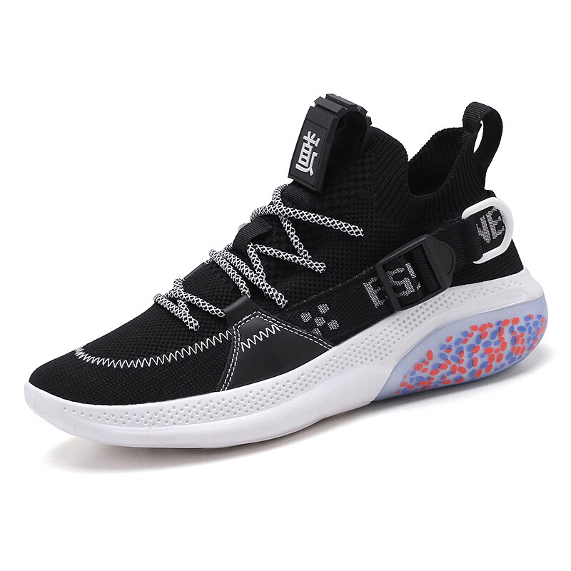 Heren Mode Schoenen Outdoor Man Sneakers Lichtgewicht Casual Schoenen Voor Mannen Ademende Heren Trainers Schoenen Trend Schoenen Mannen: Black / 7.5