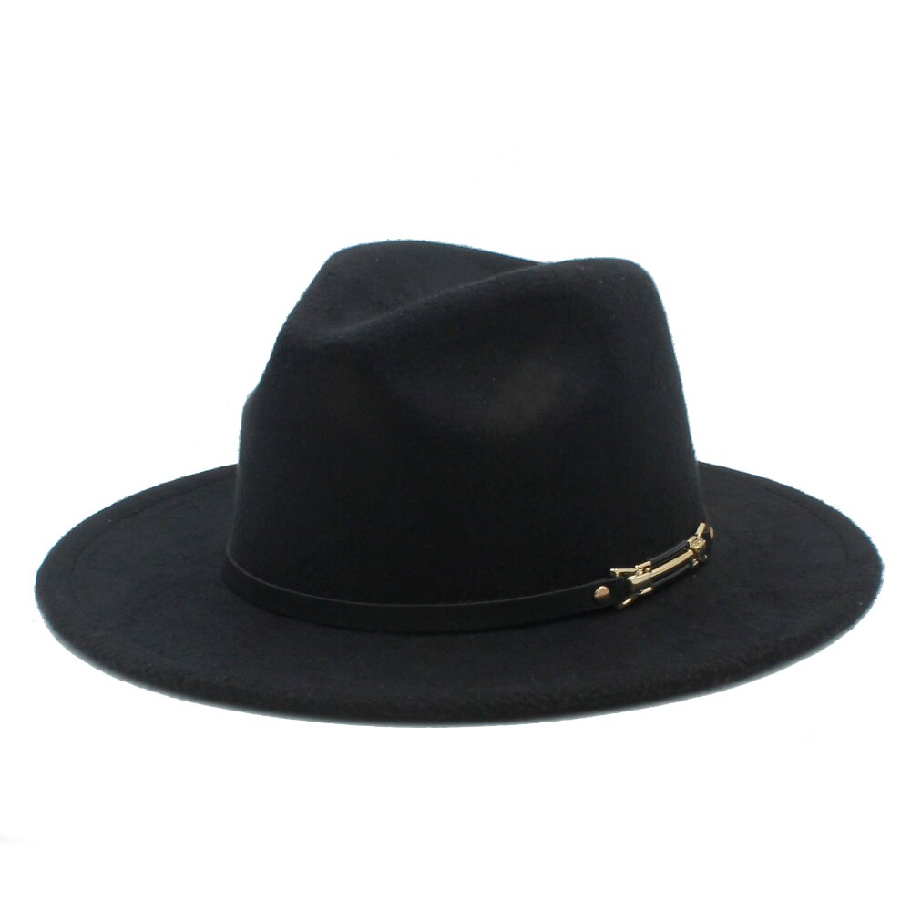 Men's Women's Wool Felt Fedora Hat Gangsters Traditional Godfather Mafia Caps Size 56-58CM