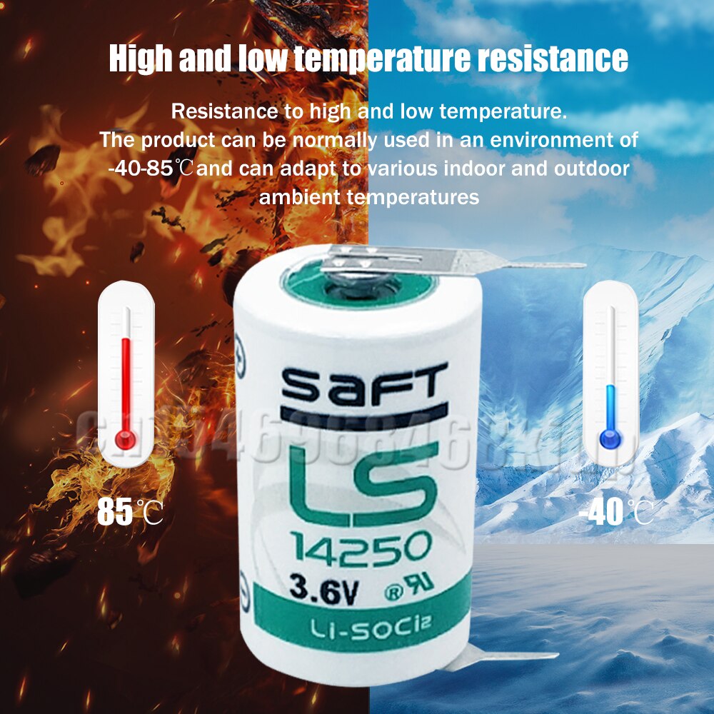 Batterie Lithium-ion 3.6V SAFT LS14250 14250 1/2AA, 20 pièces, avec broches pour PLC CNC, Machine-outil, écran tactile, compteur d&#39;eau