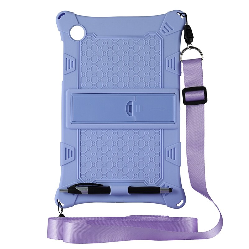 Silicone Case for Lenovo M10 TB-X606F/M10 X306F 10.3 Inch Tablet Case with Tablet Stand and Strap: Purple
