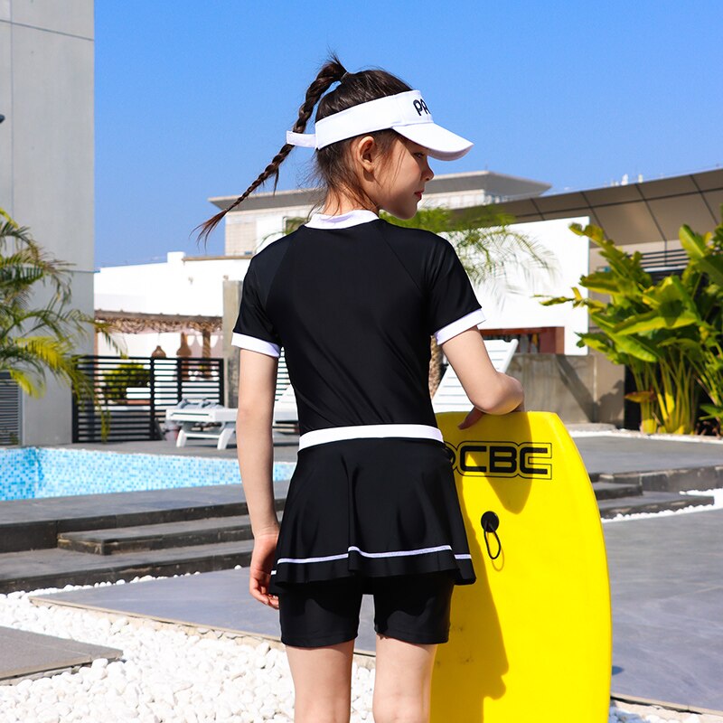 Yeahdor Maillot De Bain 1 Pièce Enfant Fille Tankini Dos Nageur Body De