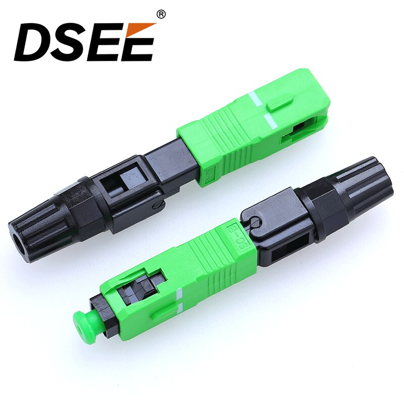 100pcs FTTH SC APC Single Mode Fiber Optic SC APC Quick Connector SC APC FTTH Fiber Optic Fast Connector