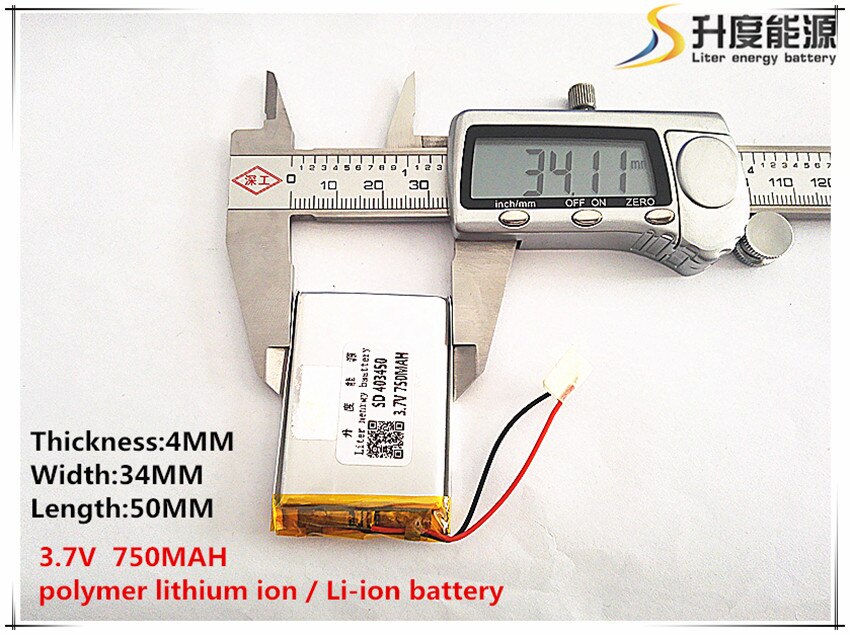 3.7V 750mAh 403450 Lithium Polymer Li-Po li ion Rechargeable Battery cells For Mp3 MP4 MP5 GPS PSP mobile bluetooth