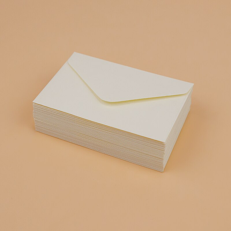 40PCS Classical White Black Kraft Blank Mini Paper Window Envelopes Wedding Invitation Envelope Envelope: White