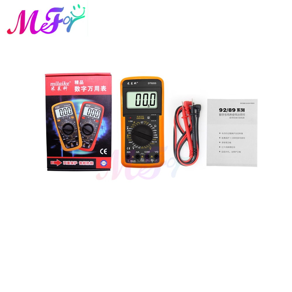 DT92 DT9205 Digital Multimeter Meter Multimetro Tester Digital Multimeter Voltage Current Resistance Testers Multi Meter