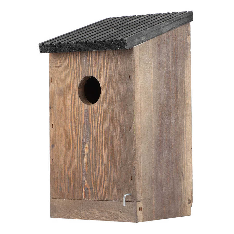 Wood Bird House Garden Hanging Wooden Bird Cage House DIY Breeding Parrots Bird Nesting Box for Outdoor Decoration 12x12x23.5cm