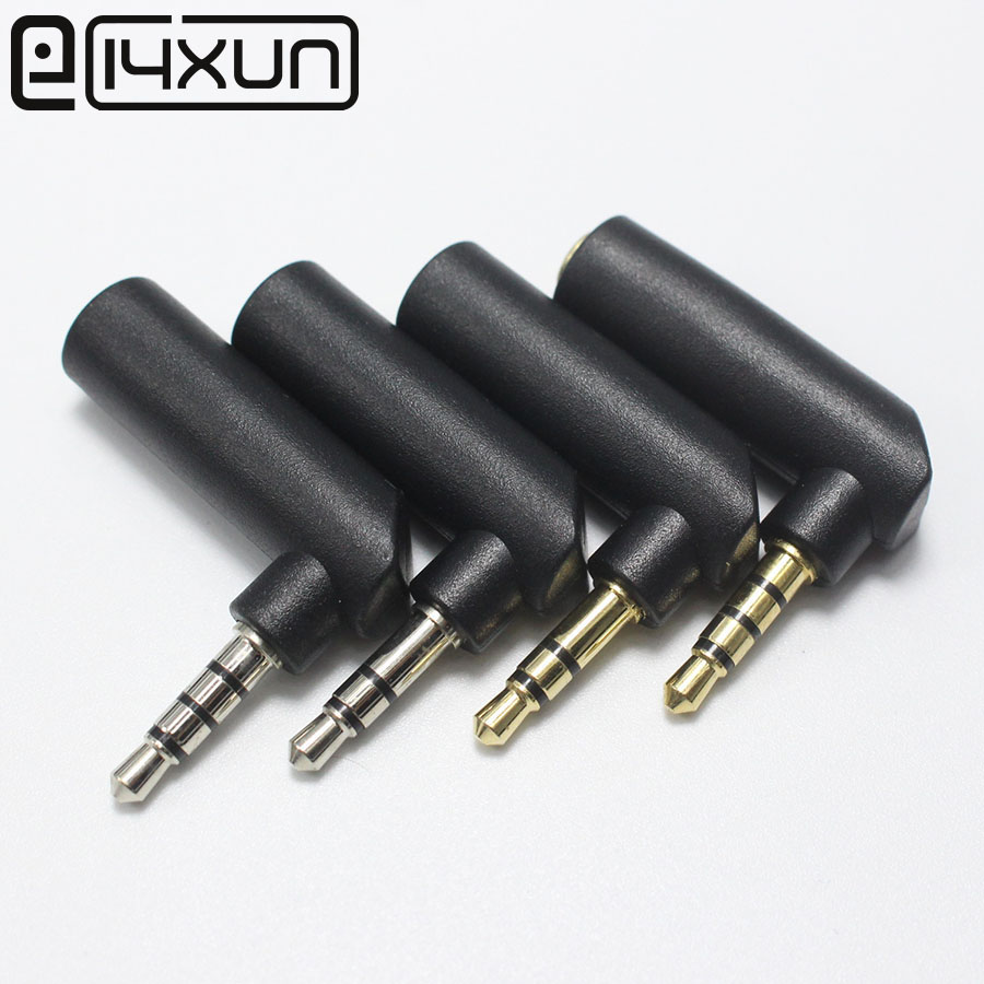 1 Stks/partij Nikkel/Goud 3.5mm 3/4 Pole 90 Graden Haakse Vrouwelijke om 3.5mm 3/4 Pole Male Audio Stereo Plug L Vorm Jack Connector