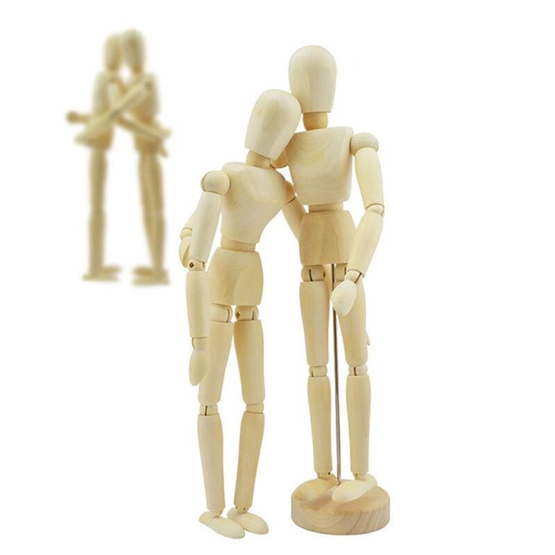 1Pc Kunstenaar Beweegbare Ledematen Mannelijke Houten Figuur Model Mannequin Art Class Schetsen 32CB