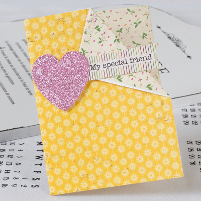 vintage greeting cards glitter heart handmade cards valentine cards meesage kids small greeting cards: MINI 1612 II 03