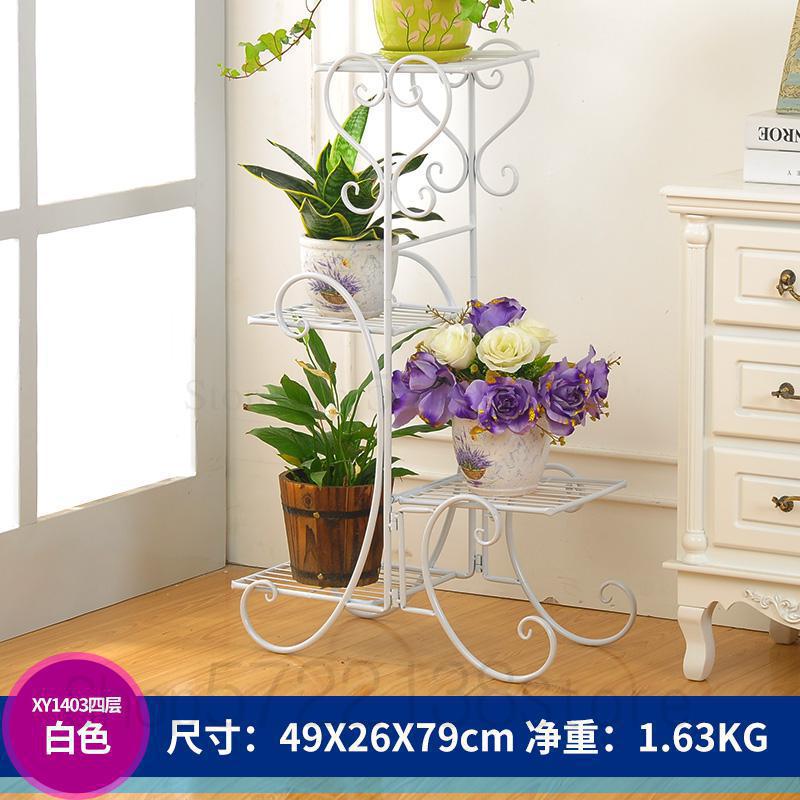 Smeedijzeren Multilayer Bloem Andere Massief Houten Bloempot Dragen Zitkamer Balkon Indoor Vloer Type Multifunctionele Opzichtige S: B
