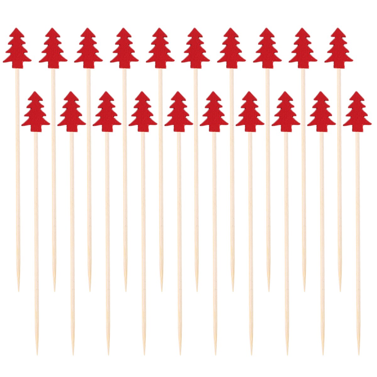 100 STUKS Bamboe Cocktail Picks Wegwerp Fruit Cake Sticks Kerstboom Vorm Tandenstokers Voor Voorgerecht Party Bar