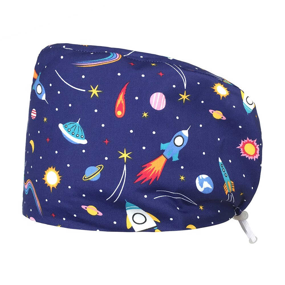 Scrubmuts voor huisdieren, verstelbare elastische gesp, werkmutsen voor voedingsdeskundigen, zweetabsorberend, cartoonprint, veelkleurige scrubmuts: 82021