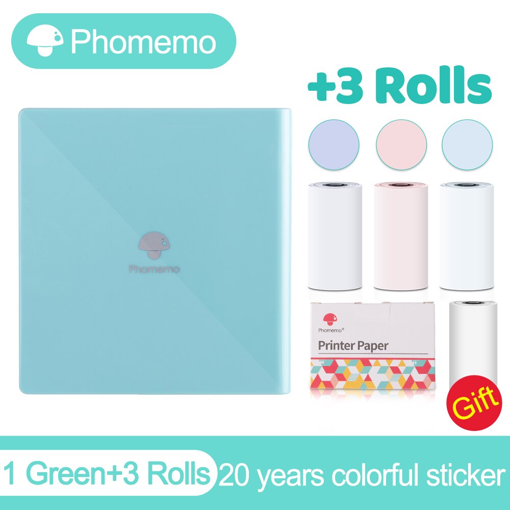 Phomemo M02 Thermal Portable Printer Wirelessly BT 203dpi Photo Label Memo Wrong Question Printing with USB Cable Imprimante