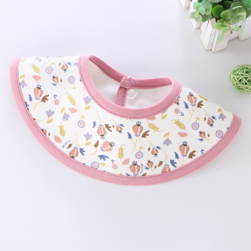 Waterproof Round Babador 2pcs/set Three Layer Baby Bibs Cotton Cloth 360 Degree Infant Clothing Bandana Bibs