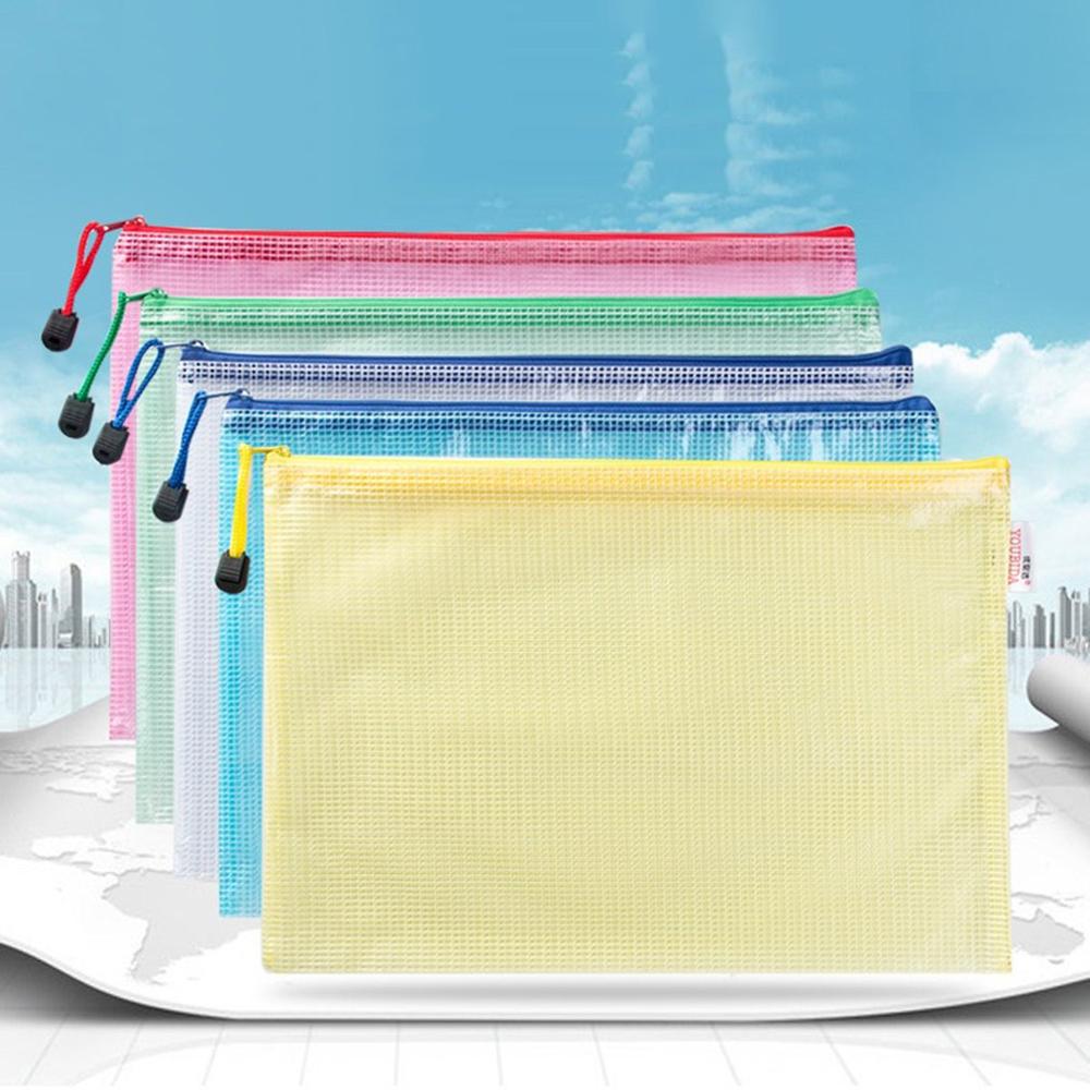 Bantoye 10 Pcs A4 Zipper File Bags Zippered Waterproof PVC Pouch Plastic Zip Document Filing Folder 5 Colors