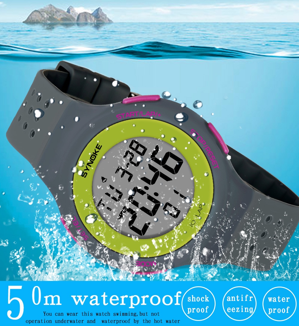 Heren Digitale Horloges Multifunctionele 50M Waterdichte Sport Horloge Siliconen Led Digitale Dubbele Actie Horloge Klok Relogio Masculino