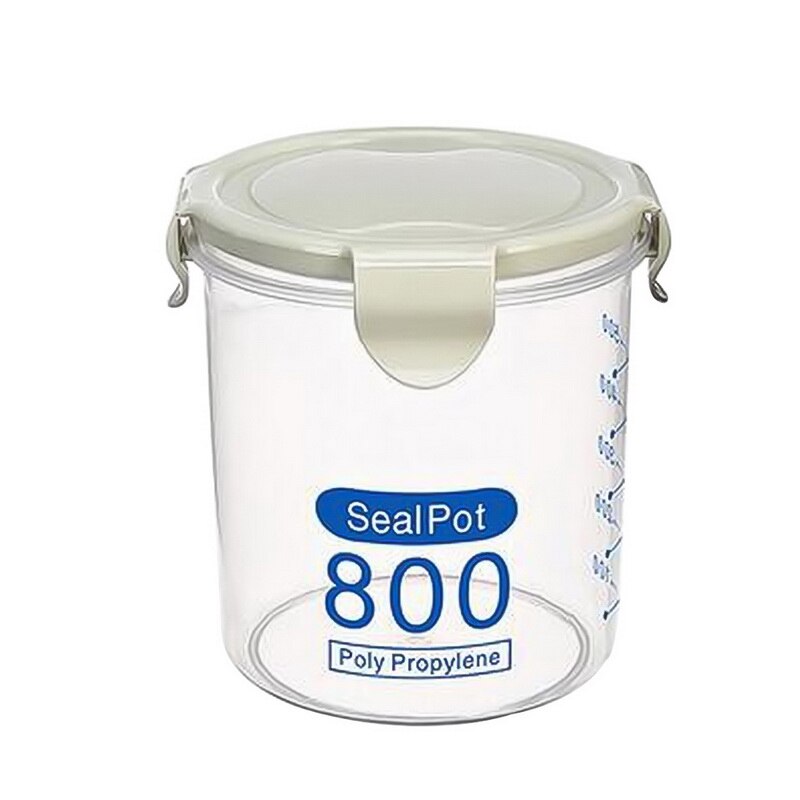 Hoomall 4L Cereal Dispenser Cereal Storage Containers Square Plastic Storage Tanks Kitchen Food Preservation Container: 800ml green