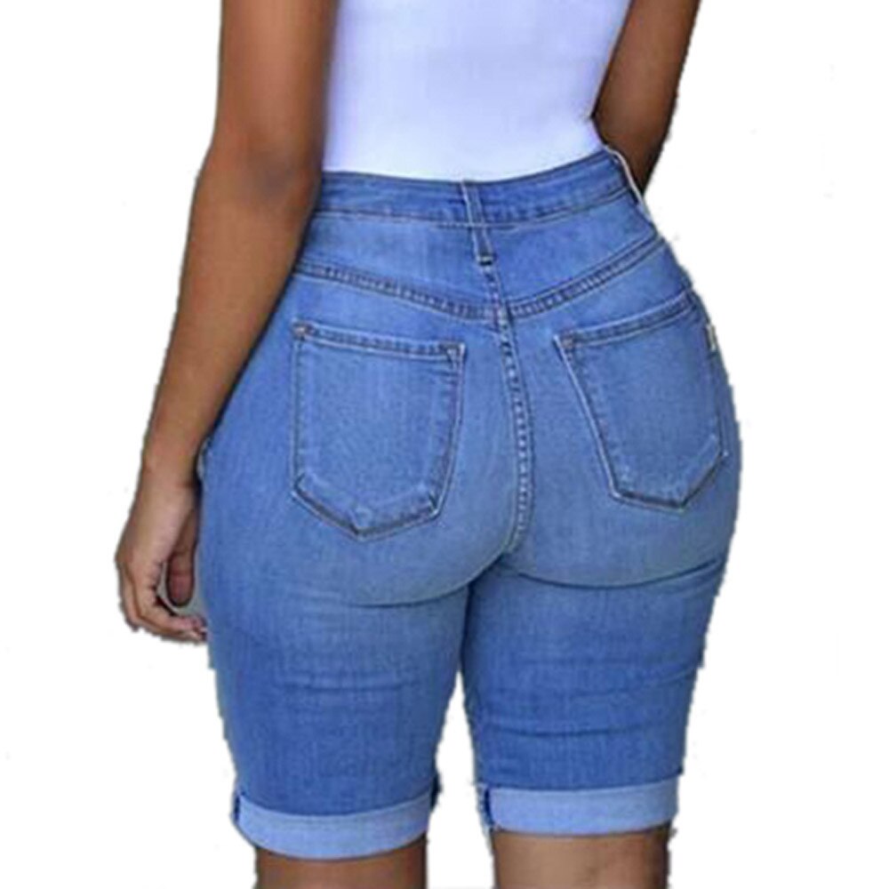 Spodenki damskie femme élastique trou détruit pantalon court Short en jean jean déchiré Short en jean femme