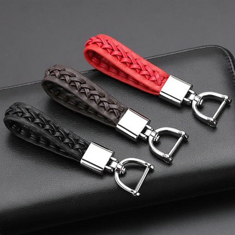 Car Keychain Keyring Key Chain Rings Holder Fit For Chevrolet BMW Leather Keychain Key Ring Chain For KIA Citroen Toyota