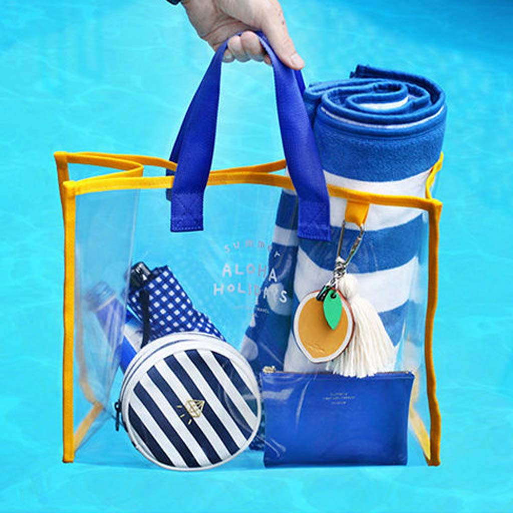 Kvinder gennemsigtig pvc håndtaske rejse strand skuldertaske klar genanvendelig indkøbspose pung tote toiletartikler vask vandtæt taske #p