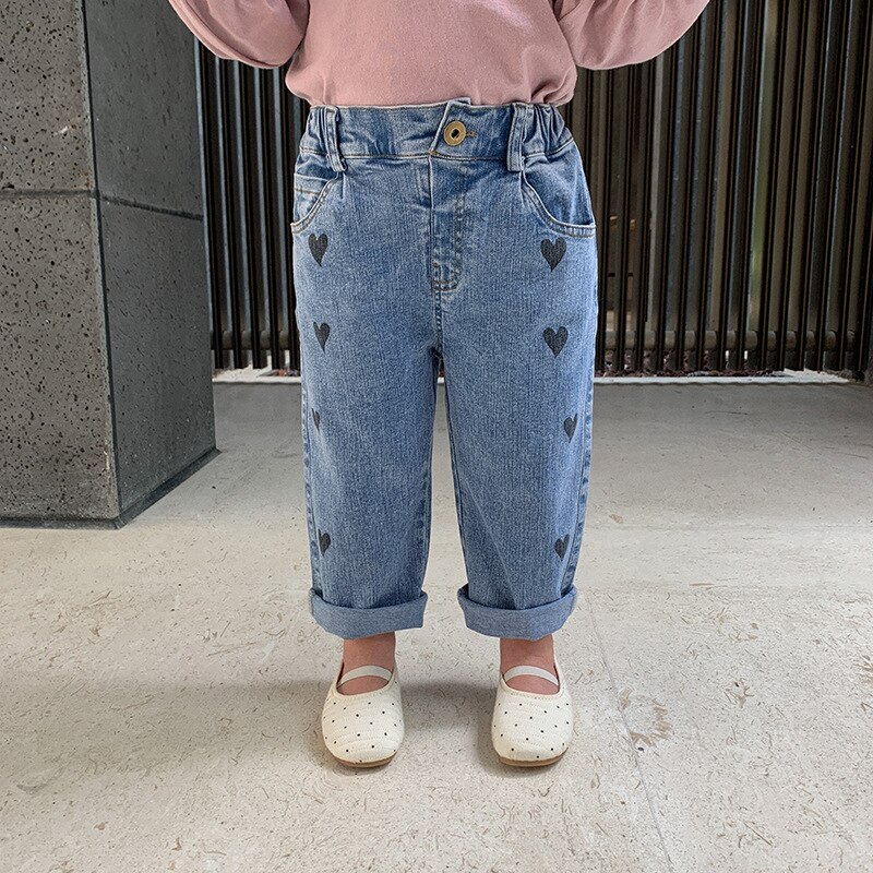 Nuovi Jeans stampati per bambini primavera 2021 per bambini pantaloni in Denim elastico morbido stile coreano pantaloni Casual per bambini