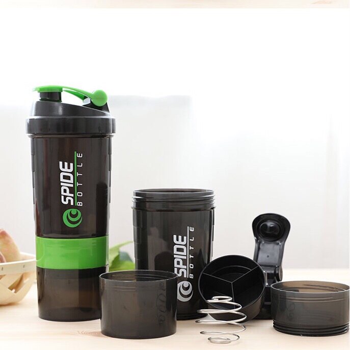 19oz bpa gratis bærbar proteinpulver fitness sports shaker flaske med twist lock protein box opbevaring og blandingsbold