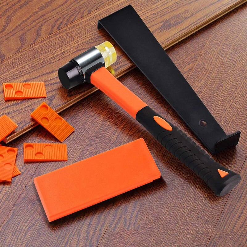 43 Pieces Wooden Floor Installation Kit Floor Assembly Toolswith Spacers Tapping Blocks Fiberglass Handle Mallets