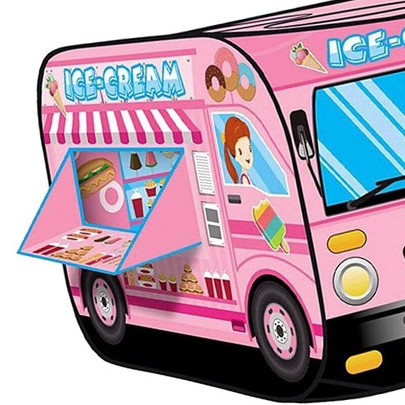 Tienda de juegos para niños, camión de helados, casa de juegos plegable para interiores y exteriores, para niños pequeños, niños y niñas