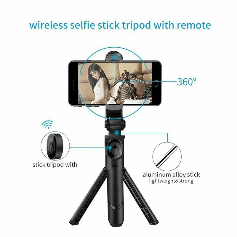 Videocamera remota allungabile con treppiede universale per Selfie 4 in 1