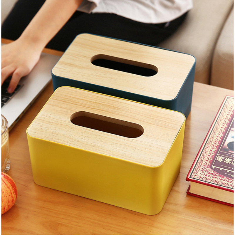 Nodic Tissue Box Wooden Cover Napkin Case Simple Toilet Paper Box Napkin Holder Tissues/Wipes Storage Boxes Paper Dispenser