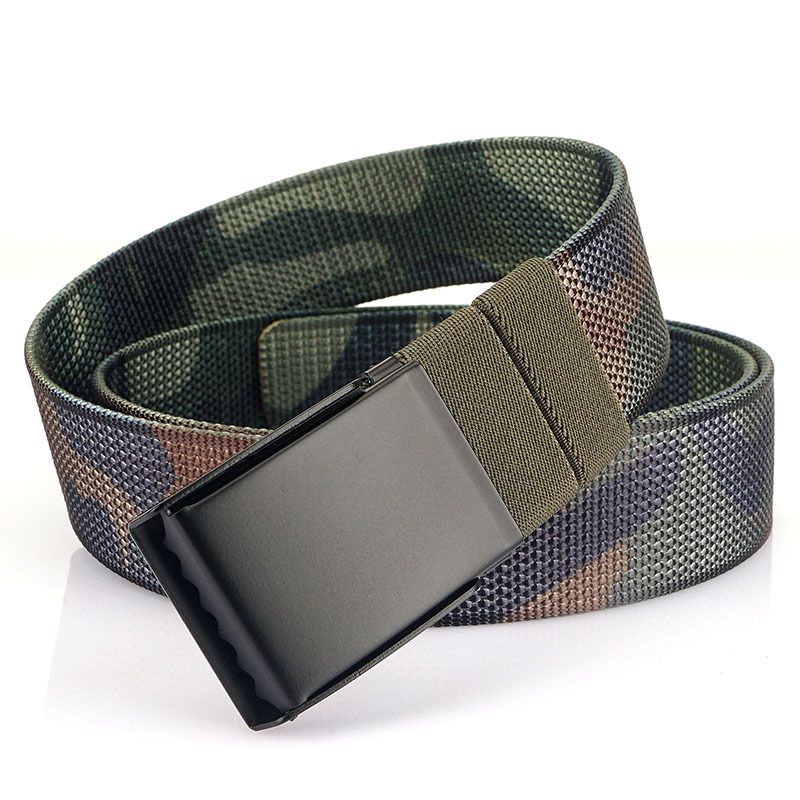metalen gesp dubbele gezicht nylon riem heren en dames casual eenvoudige riem student veelzijdige canvas riem: Rood / 95 CM