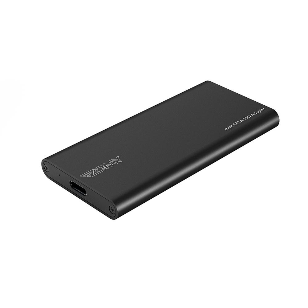 Zomy msata para usb 3.1 ssd caso de alumínio portátil 3*3/3*5 10gbps preto externo hdd gabinete móvel disco de estado sólido hd6012: Black