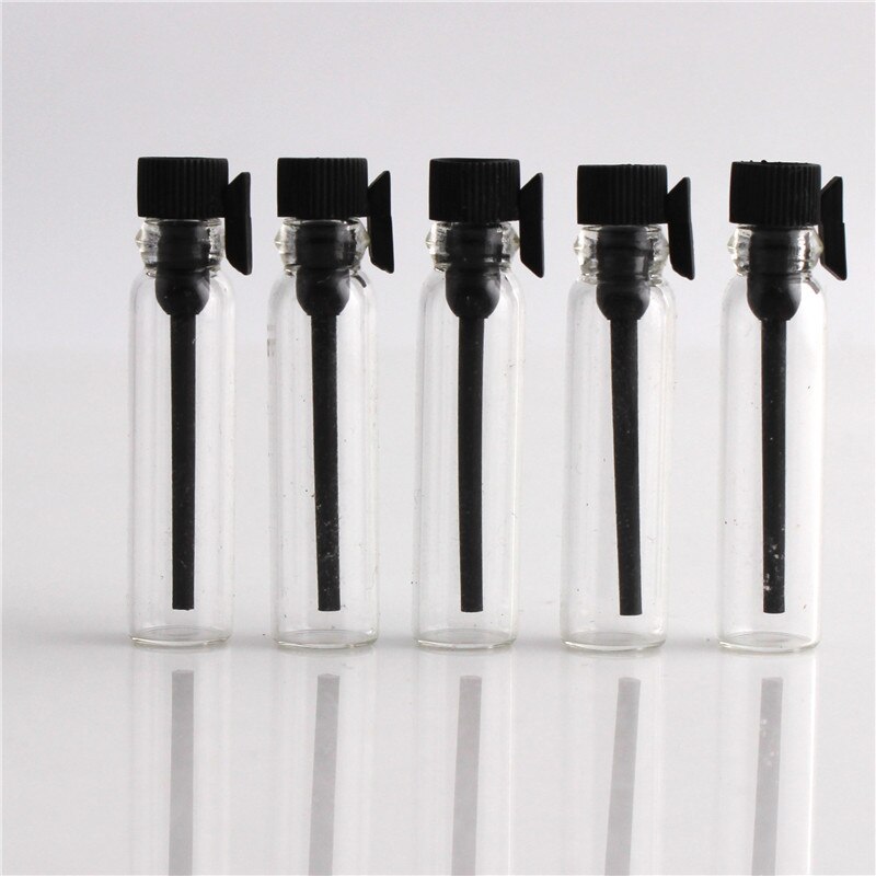 1ml 2ml 3ml Mini Perfume Sample Bottle Empty Glass Vials Dropper Container Laboratory Liquid Fragrance Trial Test Tube: 30x1ml(Black)