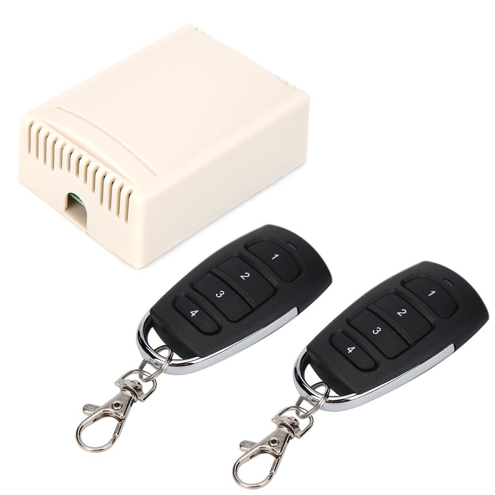 433MHz DC 12V 4CH Remote Control Switch Stable Performance High Receiving Sensitivity for Garage Door Receiver and Transmitter: 2Pcs 1304