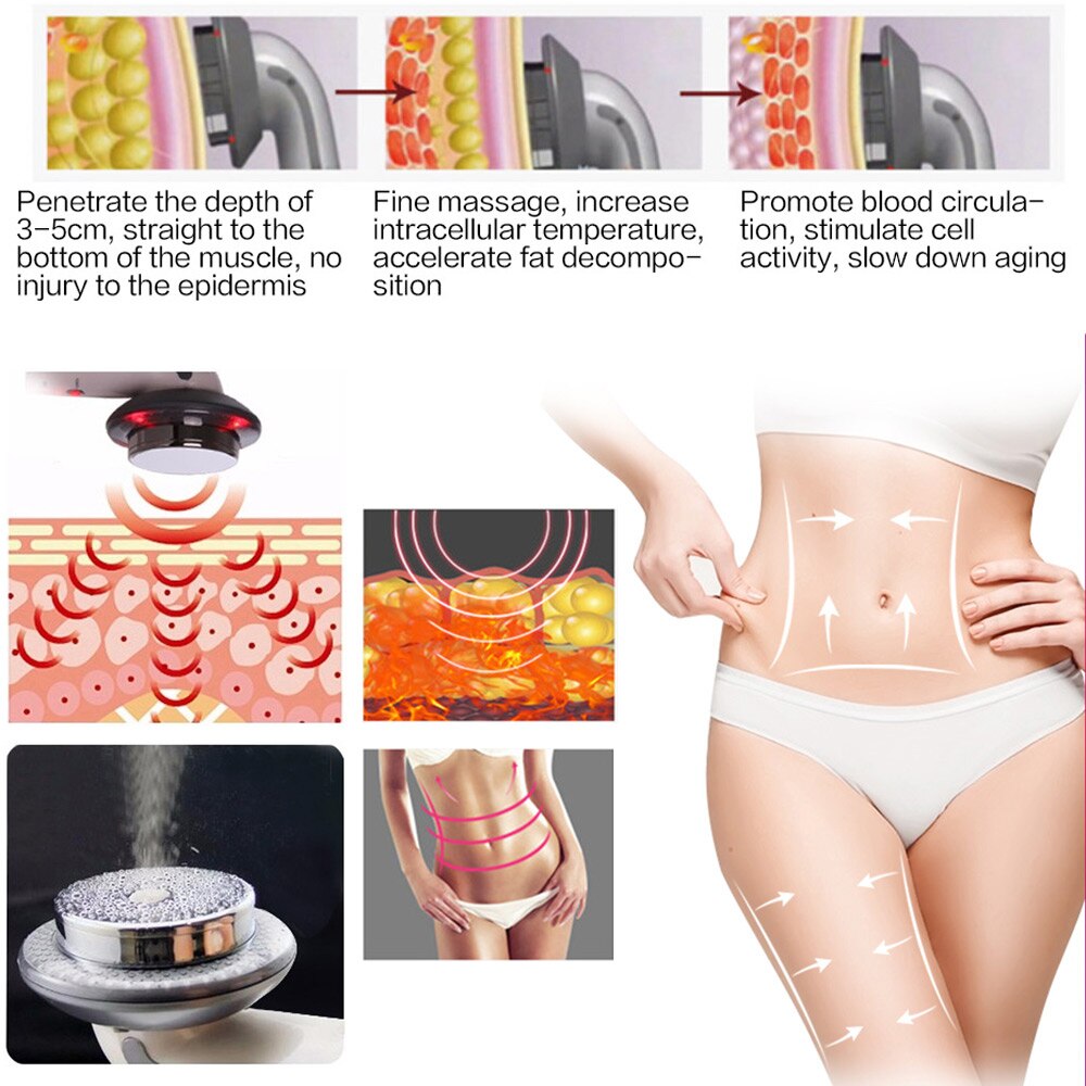3 in 1 Facial Lifting EMS Infrared Ultrasonic Body Massager Device Ultrasound Slimming Fat Burner Cavitation Face Beauty Machine