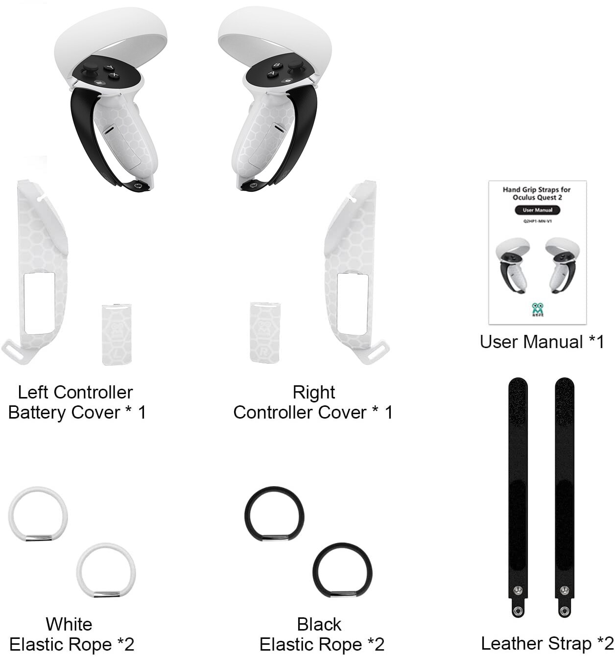 Hand Grip Cover For Oculus Quest 2 VR Touch Controller Case Handle Sleeve Protective Cover Strap For Oculus Quest 2 Accessories: White Pattern