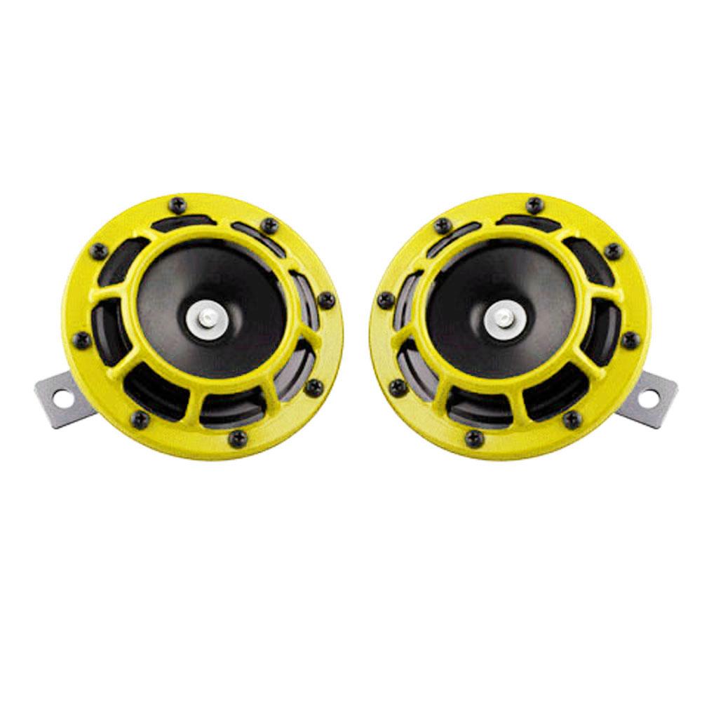 1 Pair 12V Waterproof Car SUV Truck High Low Tone Super Loud Horn Loudspeaker S: Yellow