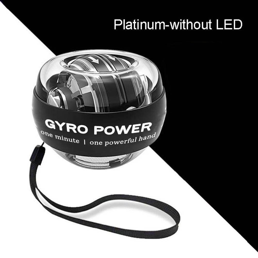 Led Gyroscopische Powerball Autostart Bereik Gyro Power Wrist Ball Met Teller Arm Hand Spier Kracht Trainer Fitnessapparatuur: Platinum-without LED